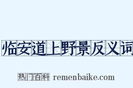 临安道上野景反义词是什么意思的图片